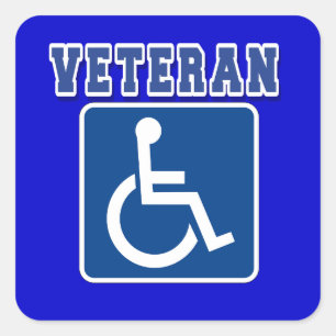 Disabled Handicapped Veteran Square Sticker
