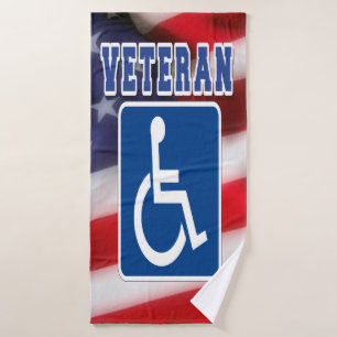 Disabled Handicapped Veteran USA Bath Towel
