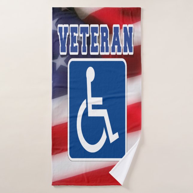 Disabled Handicapped Veteran USA Bath Towel (Bath Towel)