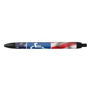 Disabled Handicapped Veteran USA Black Ink Pen