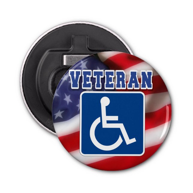 Disabled Handicapped Veteran USA Bottle Opener (Front)