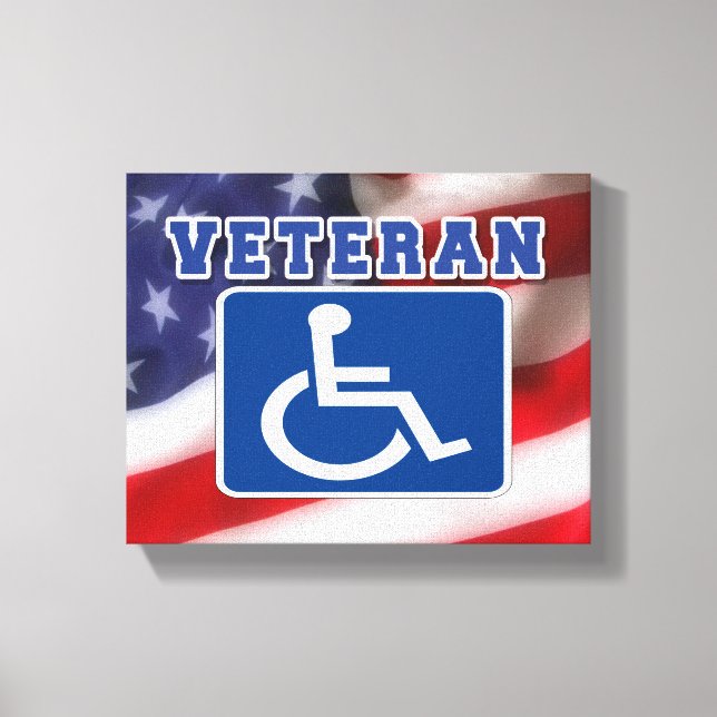 Disabled Handicapped Veteran USA Canvas Print (Front)