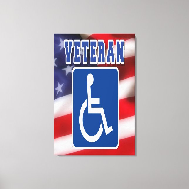 Disabled Handicapped Veteran USA Canvas Print (Front)