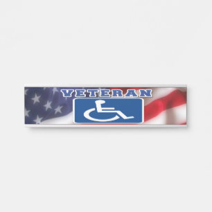 Disabled Handicapped Veteran USA Door Sign