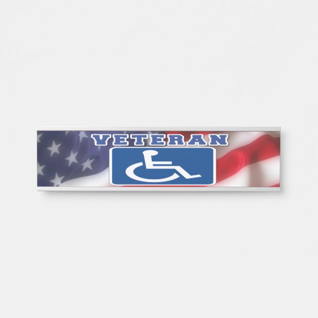 Disabled Handicapped Veteran USA Door Sign (Front)