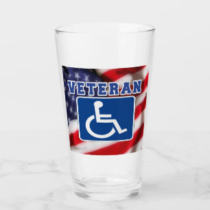 Disabled Handicapped Veteran USA Glass