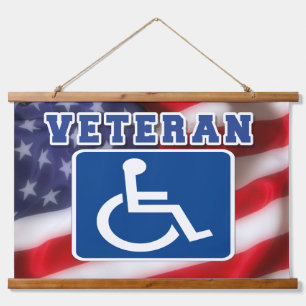 Disabled Handicapped Veteran USA Hanging Tapestry