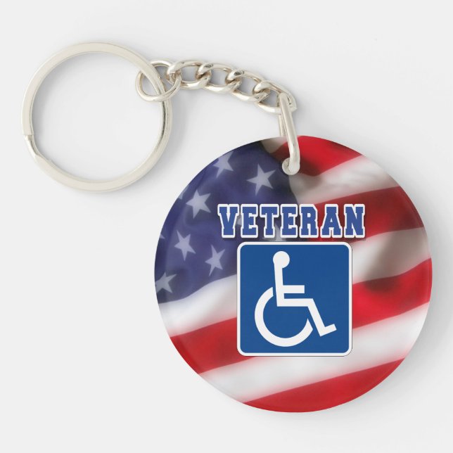 Disabled Handicapped Veteran USA Key Ring (Front)