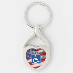 Disabled Handicapped Veteran USA Key Ring