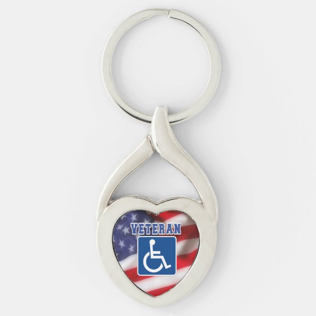Disabled Handicapped Veteran USA Key Ring (Front)