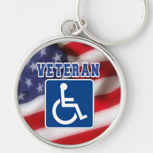 Disabled Handicapped Veteran USA Key Ring