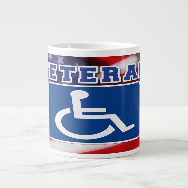 Disabled Handicapped Veteran USA Large Coffee Mug (Front)