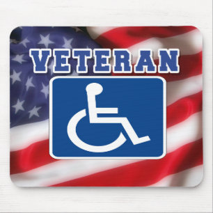 Disabled Handicapped Veteran USA Mouse Mat