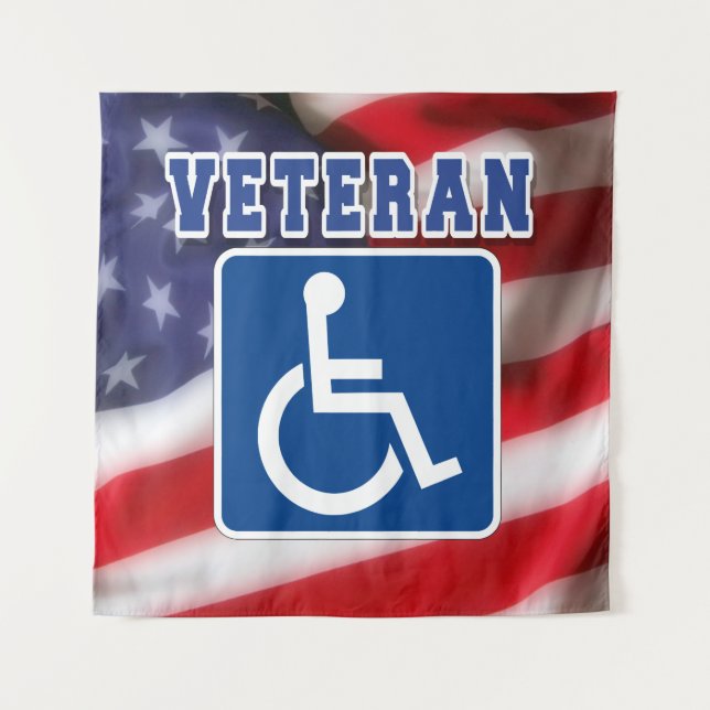 Disabled Handicapped Veteran USA Tapestry (Front)