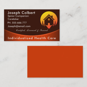 Disabled Homecare Caregiver Nurse Home in Hand Business Card