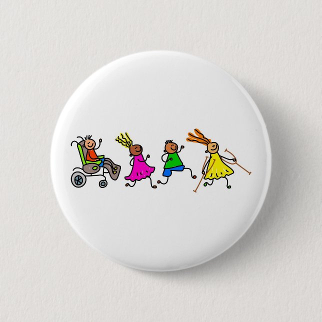 Disabled Kids 6 Cm Round Badge (Front)
