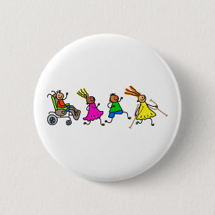 Disabled Kids 6 Cm Round Badge