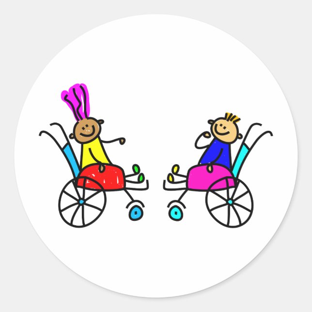 Disabled Kids Classic Round Sticker (Front)