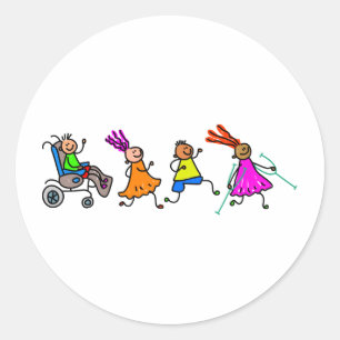 Disabled Kids Classic Round Sticker