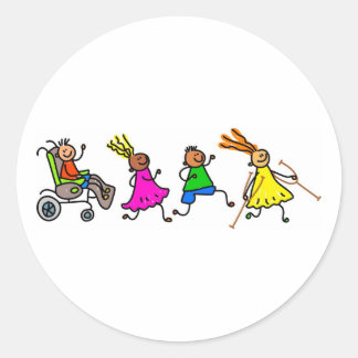 Disabled Kids Classic Round Sticker