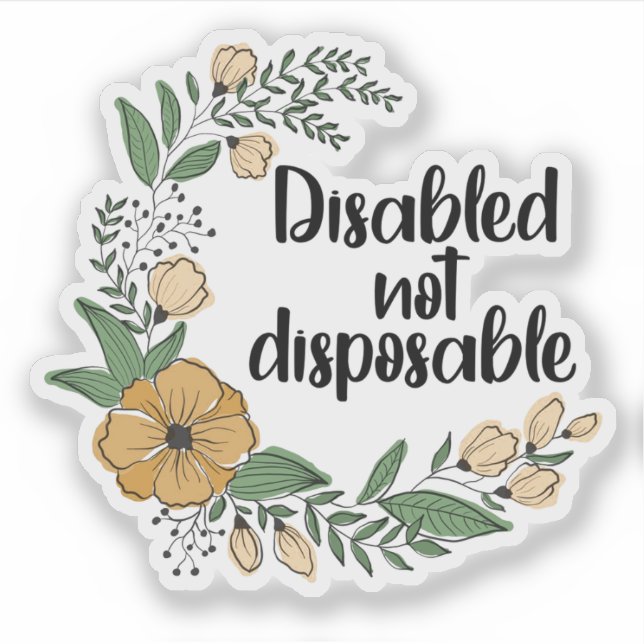 Disabled not disposable sticker (Front)