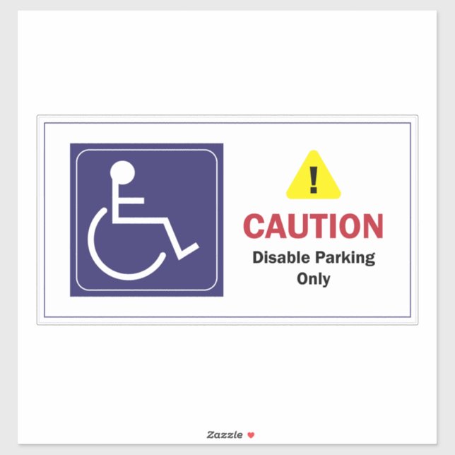 Disabled Parking Only Wheelchair Sticker Symbol (Sheet)