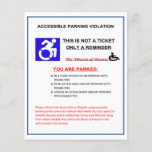 Disabled Parking Space Warning Flyer<br><div class="desc">This is just a violation flyer to stick in  windows of illegally parked car. Very polite and respectful way of letting people know they are parked in a disabled space.</div>