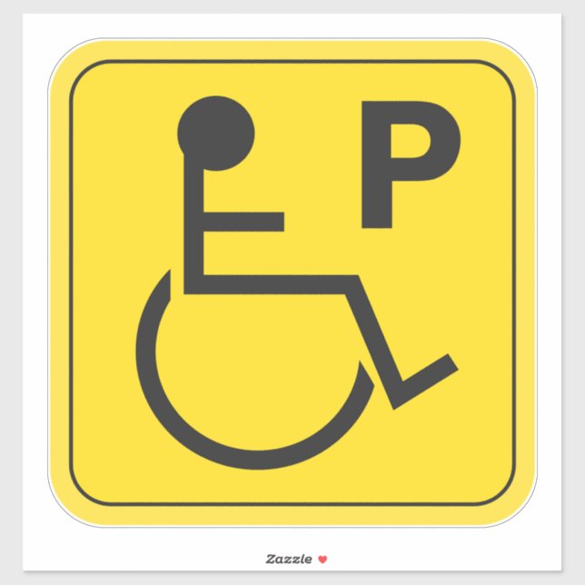 Disabled Parking Sticker Wheelchair Yellow Symbol (Sheet)