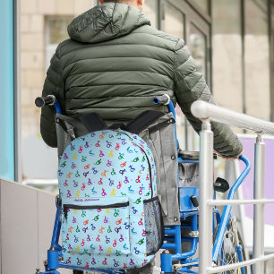 Disabled Stick Man Having Fun Printed Backpack