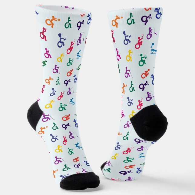 Disabled Stickman Having Fun! Socks (Angled)
