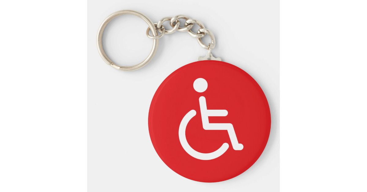 Disabled symbol or red handicap sign key ring | Zazzle.co.uk