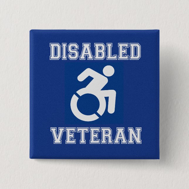 Disabled Veteran 15 Cm Square Badge (Front)
