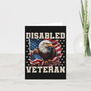Disabled Veteran American Flag Military Soldier Ve Card