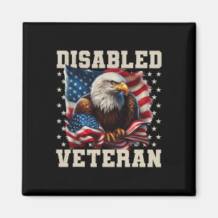 Disabled Veteran American Flag Military Soldier Ve Magnet