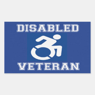 Disabled Veteran Rectangular Sticker