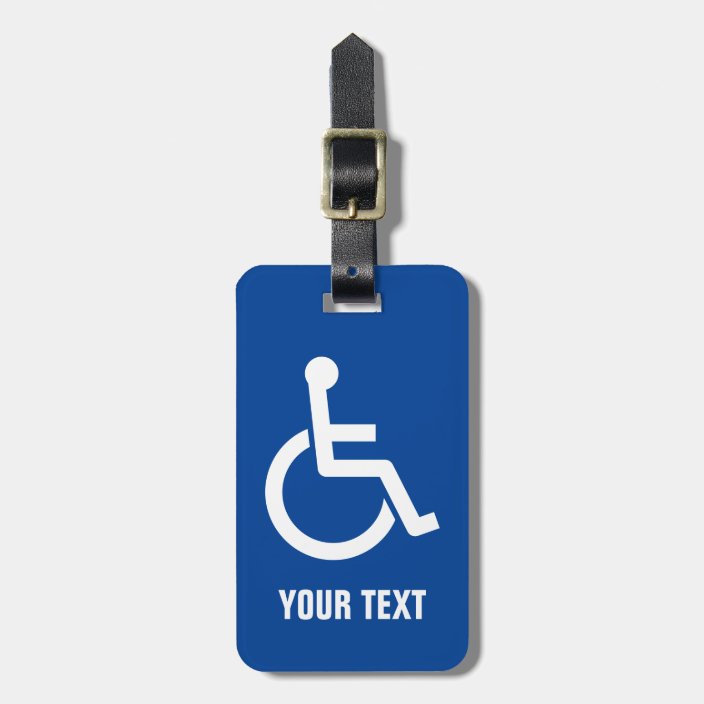 Disabled wheelchair disability icon custom travel luggage tag Zazzle