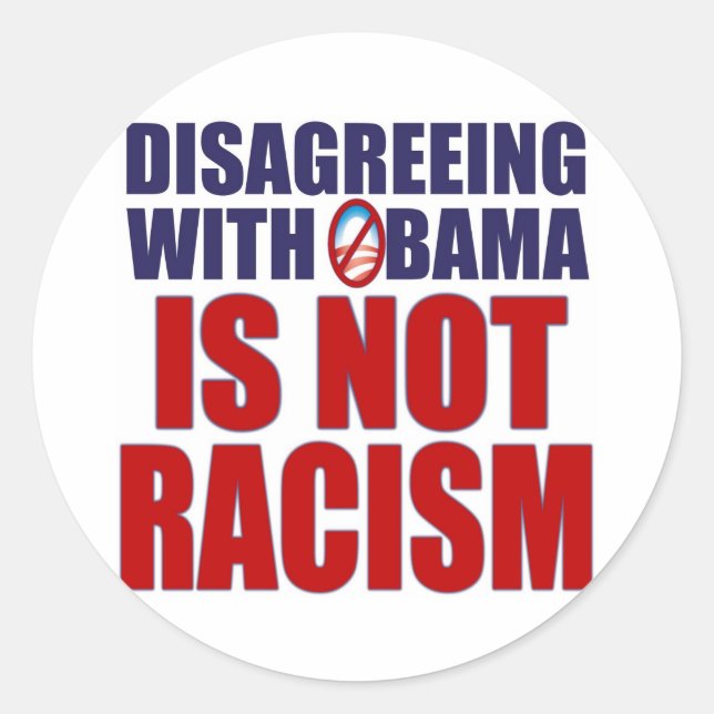 Disagreeing with Obama Classic Round Sticker (Front)