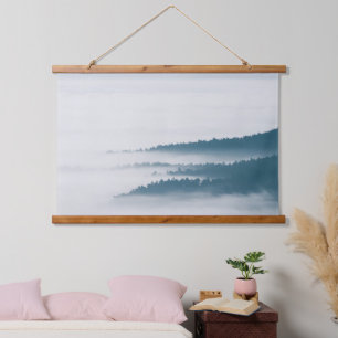 DIsappearing hills in fog Hanging Tapestry