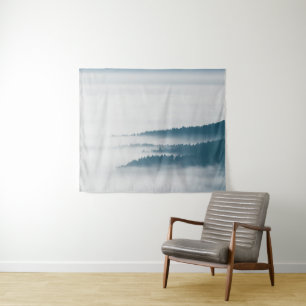 DIsappearing hills in fog Tapestry