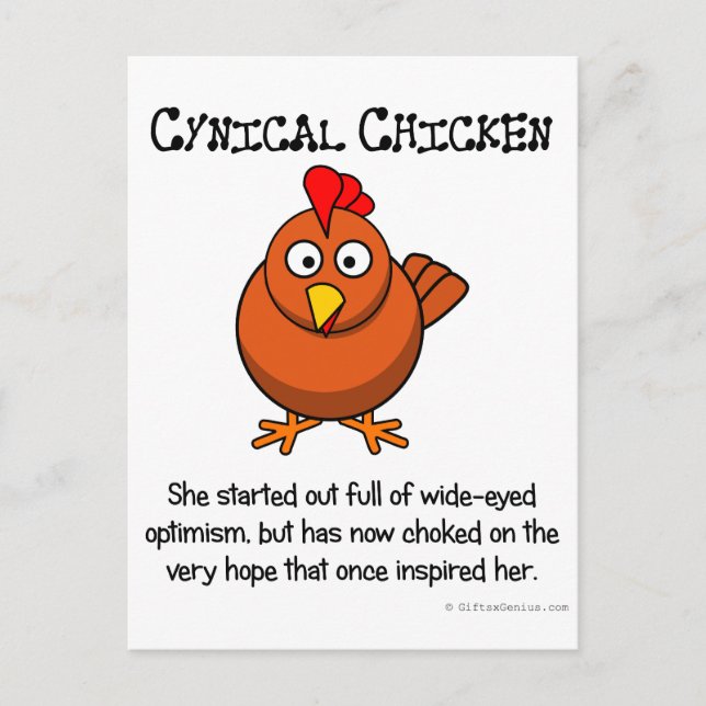 Disappointed and choked by hope postcard (Front)