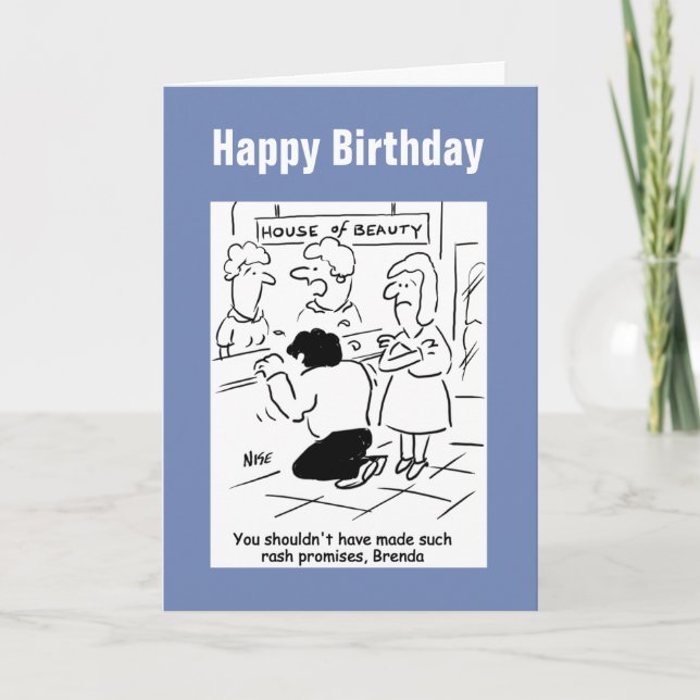 Disappointed husband in Beauty Salon Card (Front)