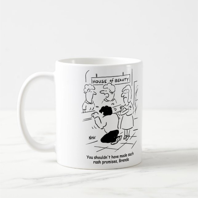 Disappointed husband in Beauty Salon Coffee Mug (Left)