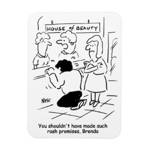 Disappointed husband in Beauty Salon. Funny Magnet