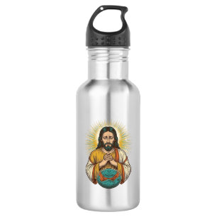 Disappointed Jesus Deflated Exercise Ball Gym Fail 532 Ml Water Bottle