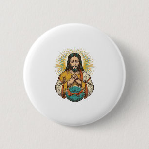 Disappointed Jesus Deflated Exercise Ball Gym Fail 6 Cm Round Badge