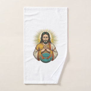 Disappointed Jesus Deflated Exercise Ball Gym Fail Hand Towel