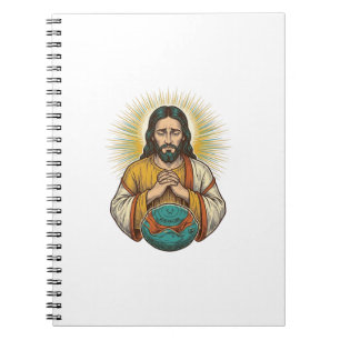 Disappointed Jesus Deflated Exercise Ball Gym Fail Notebook
