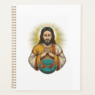 Disappointed Jesus Deflated Exercise Ball Gym Fail Planner