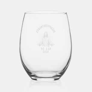 Disappointments All Of You Vintage Religious Shirt Stemless Wine Glass