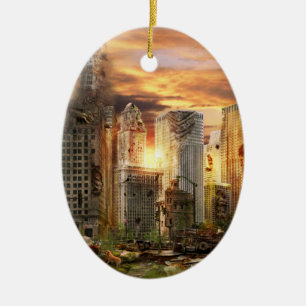 Disaster - Chicago, IL - Gotta walk the dog Ceramic Tree Decoration